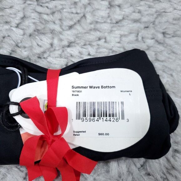 PrAna Black Summer Wave Bikini Swim Bottom Mid Rise Size Large Swimwear - Picture 4 of 5